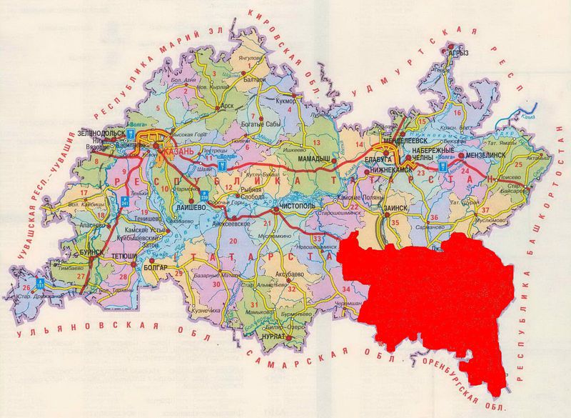 Карта Татарстана после Азнакаево 2012